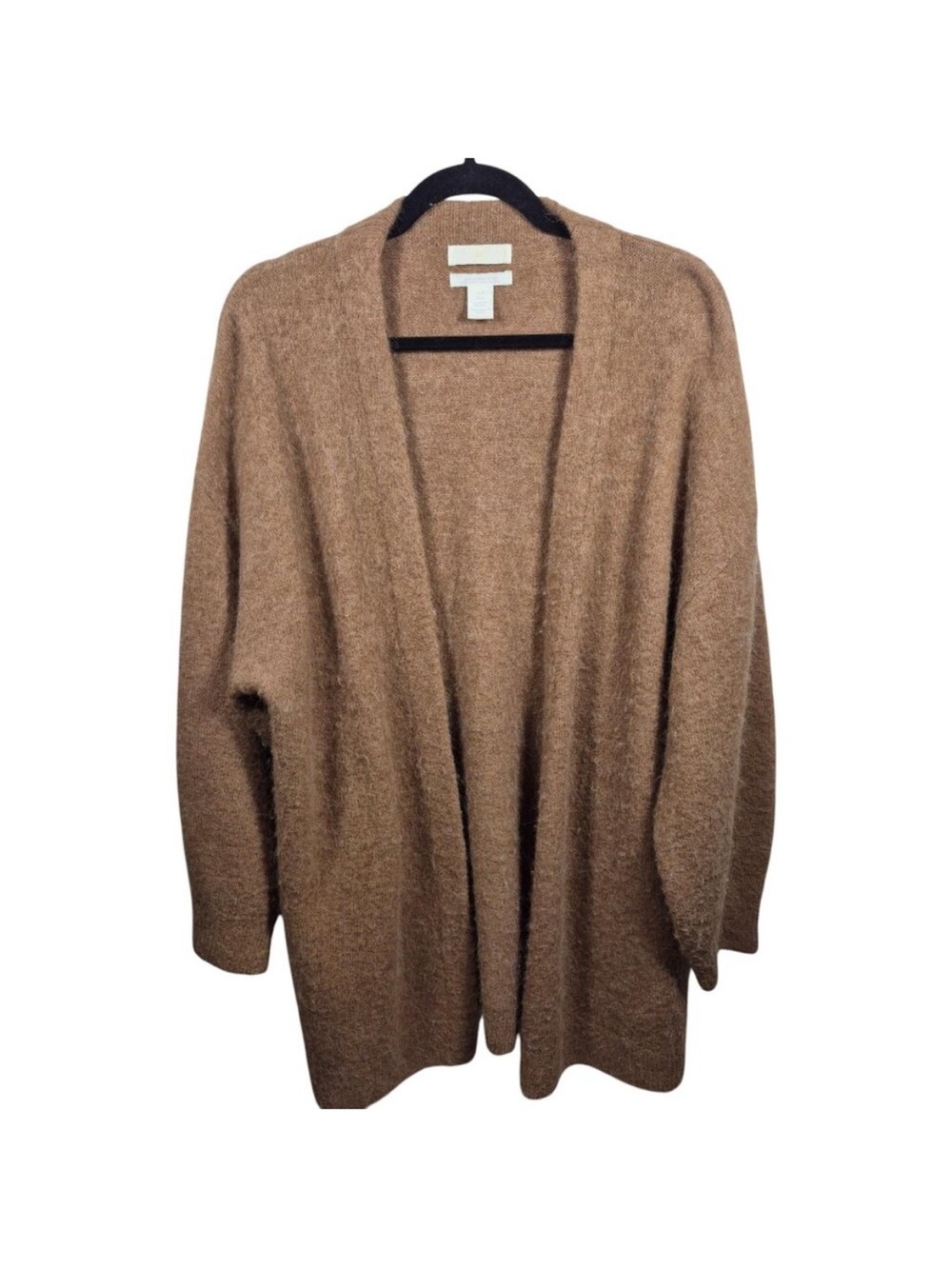 HM Sweater Womens M Brown Wool Alpaca Cardigan Open Front Oversized Cozy